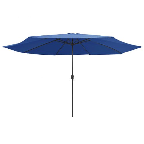 Parasol d'extérieur avec mât en métal 400 cm Bleu azuré - Photo n°3; ?>