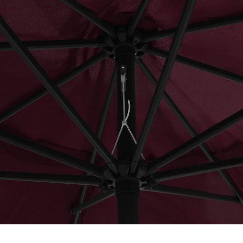 Parasol d'extérieur avec mât en métal 400 cm Rouge bordeaux - Photo n°2; ?>