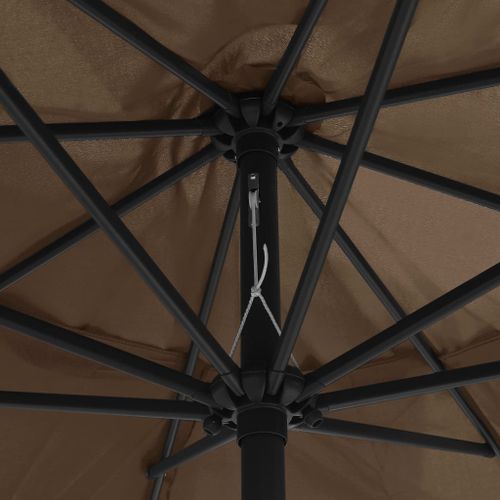 Parasol d'extérieur avec mât en métal 400 cm Taupe - Photo n°2; ?>