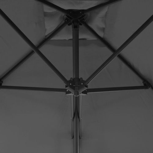 Parasol d'extérieur déporté avec mât en acier 250 x 250 cm Anthracite - Photo n°2; ?>