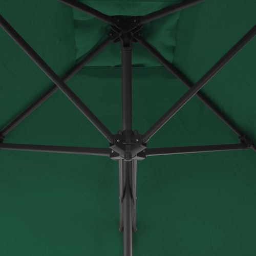 Parasol d'extérieur déporté avec mât en acier 250 x 250 cm Vert - Photo n°2; ?>