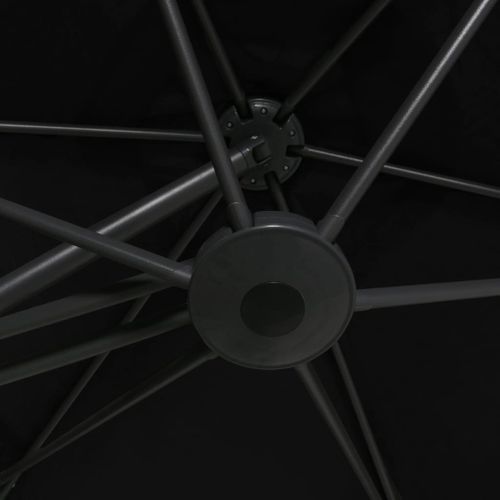 Parasol d'extérieur déporté avec mât en acier 300 cm Noir - Photo n°2; ?>