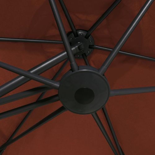 Parasol d'extérieur déporté avec mât en acier 300 cm Terre cuite - Photo n°2; ?>