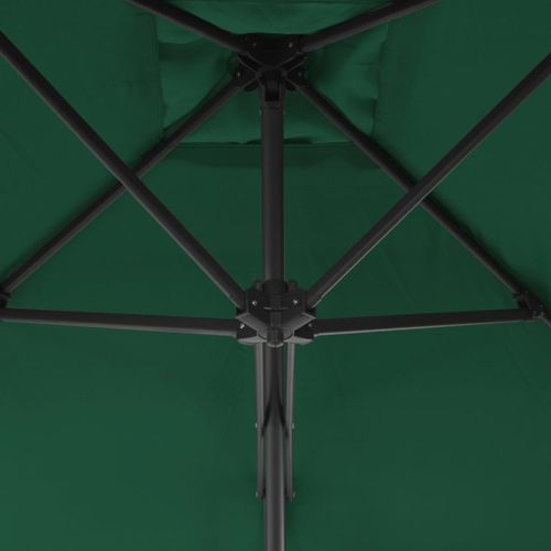 Parasol d'extérieur déporté avec mât en acier 300 cm Vert - Photo n°2; ?>