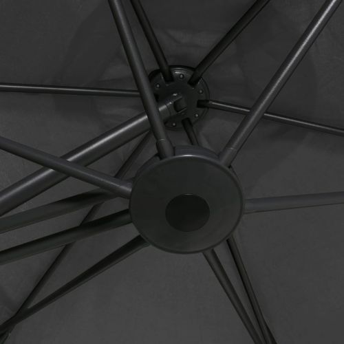 Parasol d'extérieur déporté avec mât en acier 300x250 cm Anthracite - Photo n°2; ?>