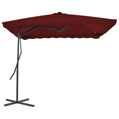 Parasol d'extérieur déporté avec mât en acier Bordeaux 250x250x230 cm - Photo n°3; ?>