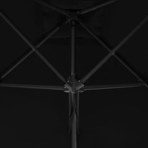 Parasol d'extérieur déporté avec mât en acier Noir 250x250x230 cm - Photo n°2; ?>