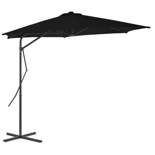 Parasol d'extérieur déporté avec mât en acier Noir 300x230 cm - Photo n°3; ?>