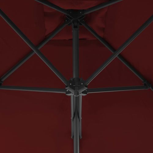 Parasol d'extérieur déporté avec mât en acier Rouge bordeaux 300x230 cm - Photo n°2; ?>