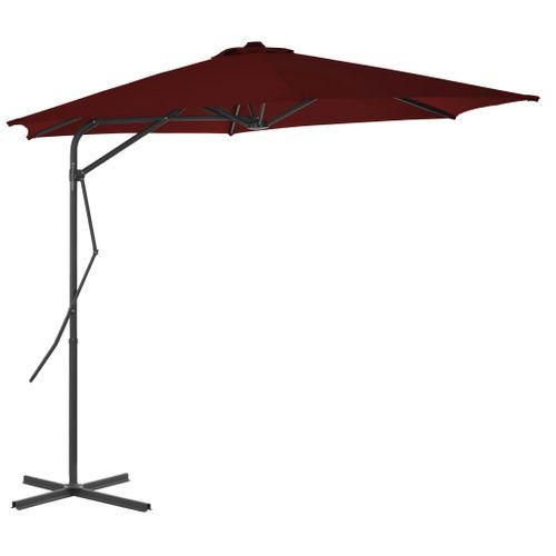 Parasol d'extérieur déporté avec mât en acier Rouge bordeaux 300x230 cm - Photo n°3; ?>