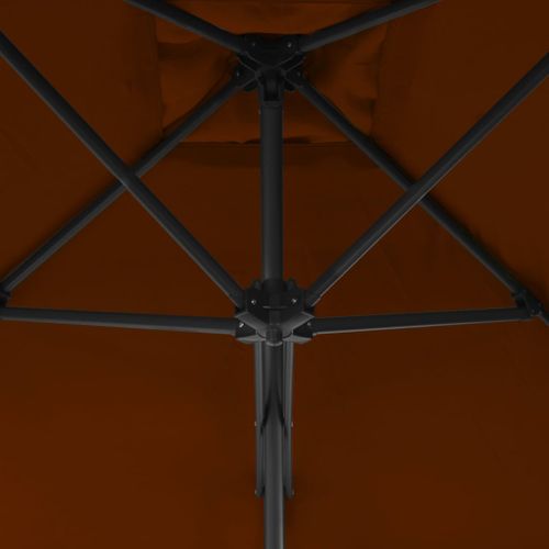 Parasol d'extérieur déporté avec mât en acier Terre cuite 300x230 cm - Photo n°2; ?>