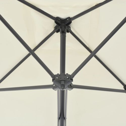 Parasol d'extérieur déporté avec poteau en acier 250 x 250 cm Sable - Photo n°2; ?>