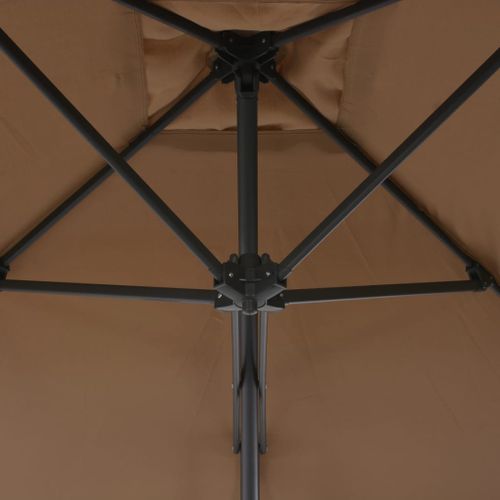 Parasol d'extérieur déporté avec poteau en acier 250 x 250 cm Taupe - Photo n°2; ?>