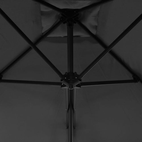 Parasol d'extérieur déporté avec poteau en acier 300 cm Anthracite - Photo n°2; ?>