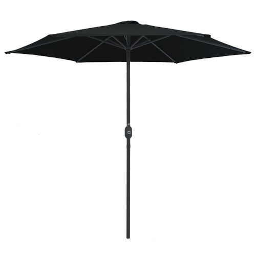 Parasol d'extérieur et mât en aluminium 270x246 cm Noir - Photo n°3; ?>