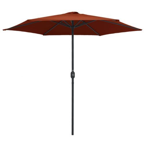 Parasol d'extérieur et mât en aluminium 270x246 cm Terre cuite - Photo n°3; ?>