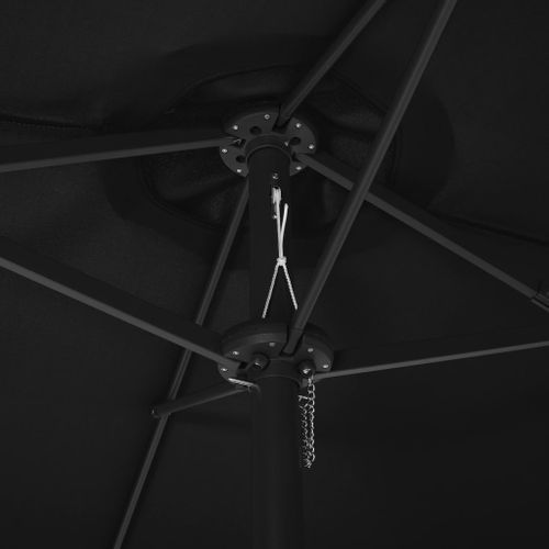 Parasol d'extérieur et poteau en aluminium 460 x 270 cm Noir - Photo n°2; ?>