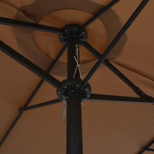 Parasol d'extérieur et poteau en aluminium 460 x 270 cm Taupe - Photo n°2; ?>