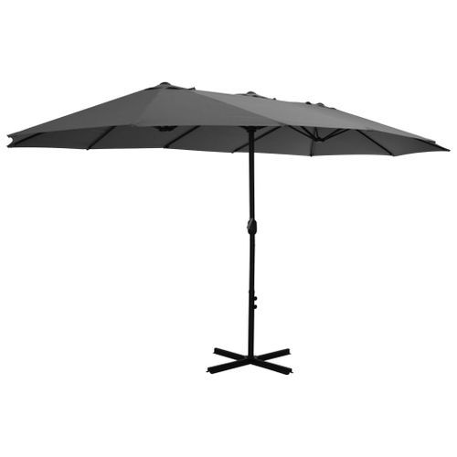 Parasol d'extérieur poteau en aluminium 460 x 270 cm anthracite - Photo n°3; ?>