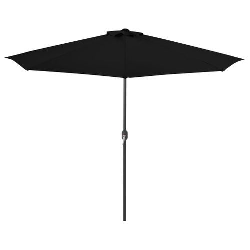 Parasol de balcon avec mât en aluminium Noir 300x150x253cm Demi - Photo n°3; ?>