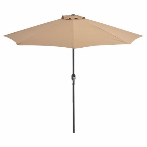 Parasol de balcon avec mât en aluminium Taupe 270x135 cm Demi - Photo n°3; ?>