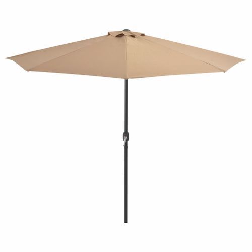 Parasol de balcon avec mât en aluminium Taupe 300x150 cm Demi - Photo n°3; ?>