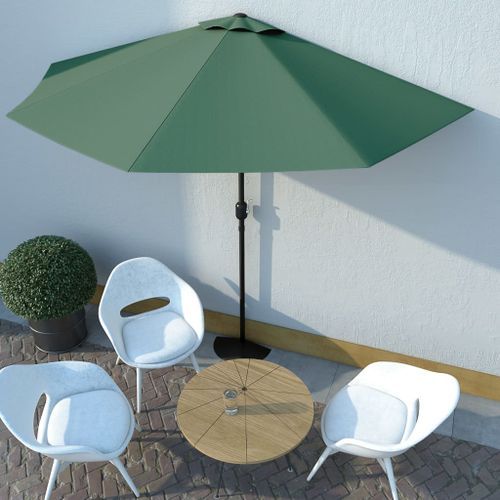 Parasol de balcon avec mât en aluminium Vert 300x150 cm Demi - Photo n°2; ?>