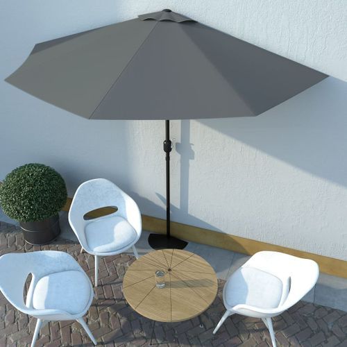 Parasol de balcon et mât en aluminium Anthracite 300x150cm Demi - Photo n°2; ?>