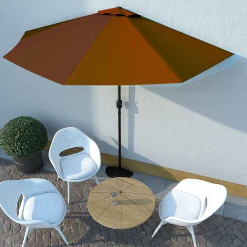 Parasol de balcon et mât en aluminium Terre cuite 300x150x253cm - Photo n°2; ?>