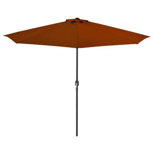 Parasol de balcon et mât en aluminium Terre cuite 300x150x253cm - Photo n°3; ?>