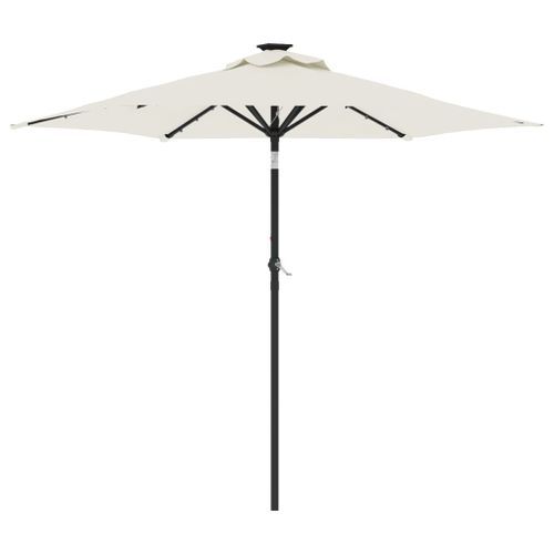 Parasol de jardin avec LED et mât en acier blanc 225x225x212 cm - Photo n°2; ?>