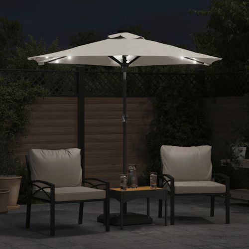 Parasol de jardin avec LED et mât en acier blanc 225x225x212 cm - Photo n°3; ?>