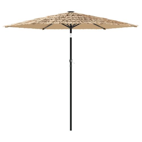 Parasol de jardin avec LED et mât en acier marron 223x223x231cm - Photo n°2; ?>