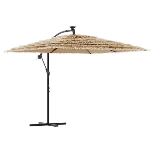 Parasol de jardin avec LED et mât en acier marron 246x246x230cm - Photo n°2; ?>