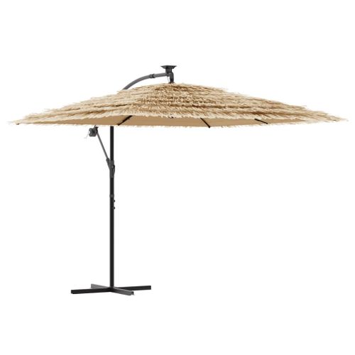 Parasol de jardin avec LED et mât en acier marron 269x269x235cm - Photo n°2; ?>