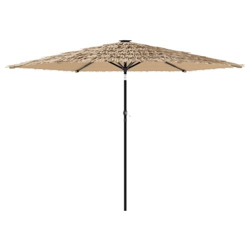 Parasol de jardin avec LED et mât en acier marron 288x288x225cm - Photo n°2; ?>