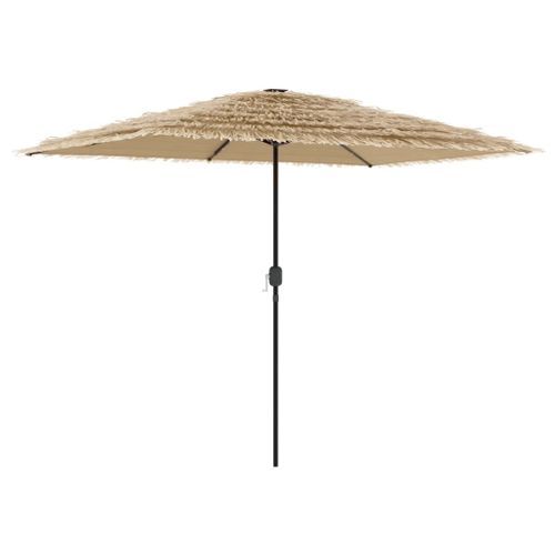 Parasol de jardin avec LED et mât en acier marron 300x200x250cm - Photo n°2; ?>