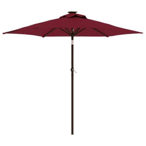 Parasol de jardin avec LED mât en acier bordeaux 225x225x212 cm - Photo n°2; ?>