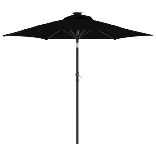 Parasol de jardin avec LED mât en acier noir 225x225x212 cm - Photo n°2; ?>