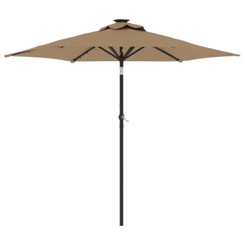 Parasol de jardin avec LED mât en acier taupe 225x225x212 cm - Photo n°2; ?>