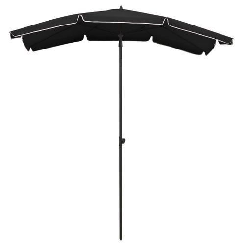 Parasol de jardin avec mât 200x130 cm Noir - Photo n°3; ?>