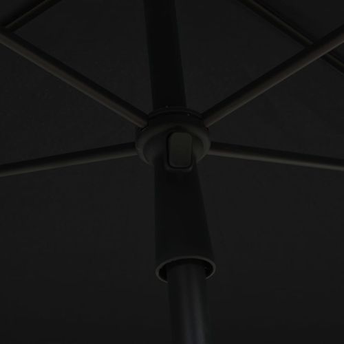 Parasol de jardin avec mât 210x140 cm Noir - Photo n°2; ?>