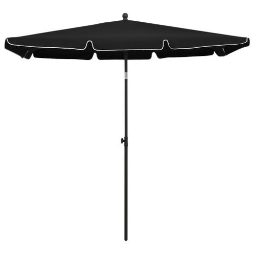 Parasol de jardin avec mât 210x140 cm Noir - Photo n°3; ?>