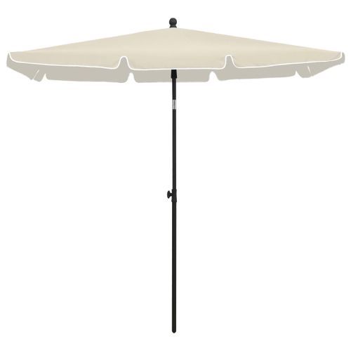 Parasol de jardin avec mât 210x140 cm Sable - Photo n°3; ?>