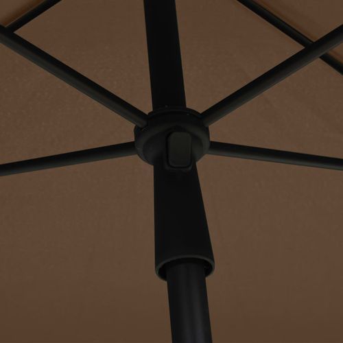 Parasol de jardin avec mât 210x140 cm Taupe - Photo n°2; ?>