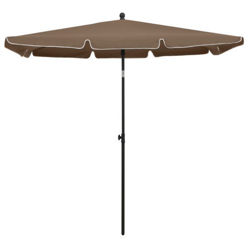 Parasol de jardin avec mât 210x140 cm Taupe - Photo n°3; ?>