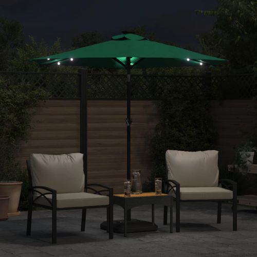 Parasol de jardin avec mât en acier vert 225x225x212 cm - Photo n°3; ?>