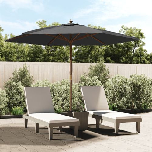 Parasol de jardin avec mât en bois anthracite 299x240 cm - Photo n°2; ?>