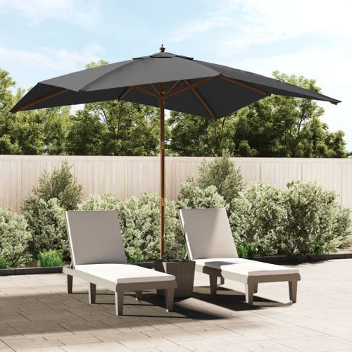 Parasol de jardin avec mât en bois anthracite 300x300x273 cm - Photo n°2; ?>