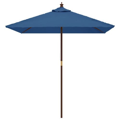 Parasol de jardin avec mât en bois bleu azuré 198x198x231 cm - Photo n°3; ?>